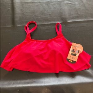 Shapermint Pink Swim Ruffled Bikini Top